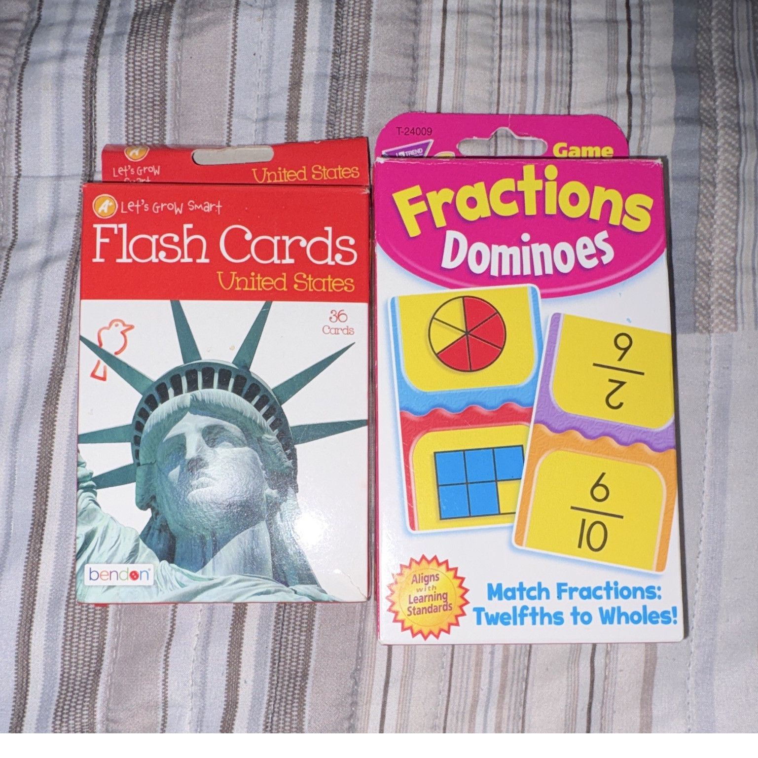 Bendon United States Flash Cards 36 + TREND Fractions Dominoes T-24009