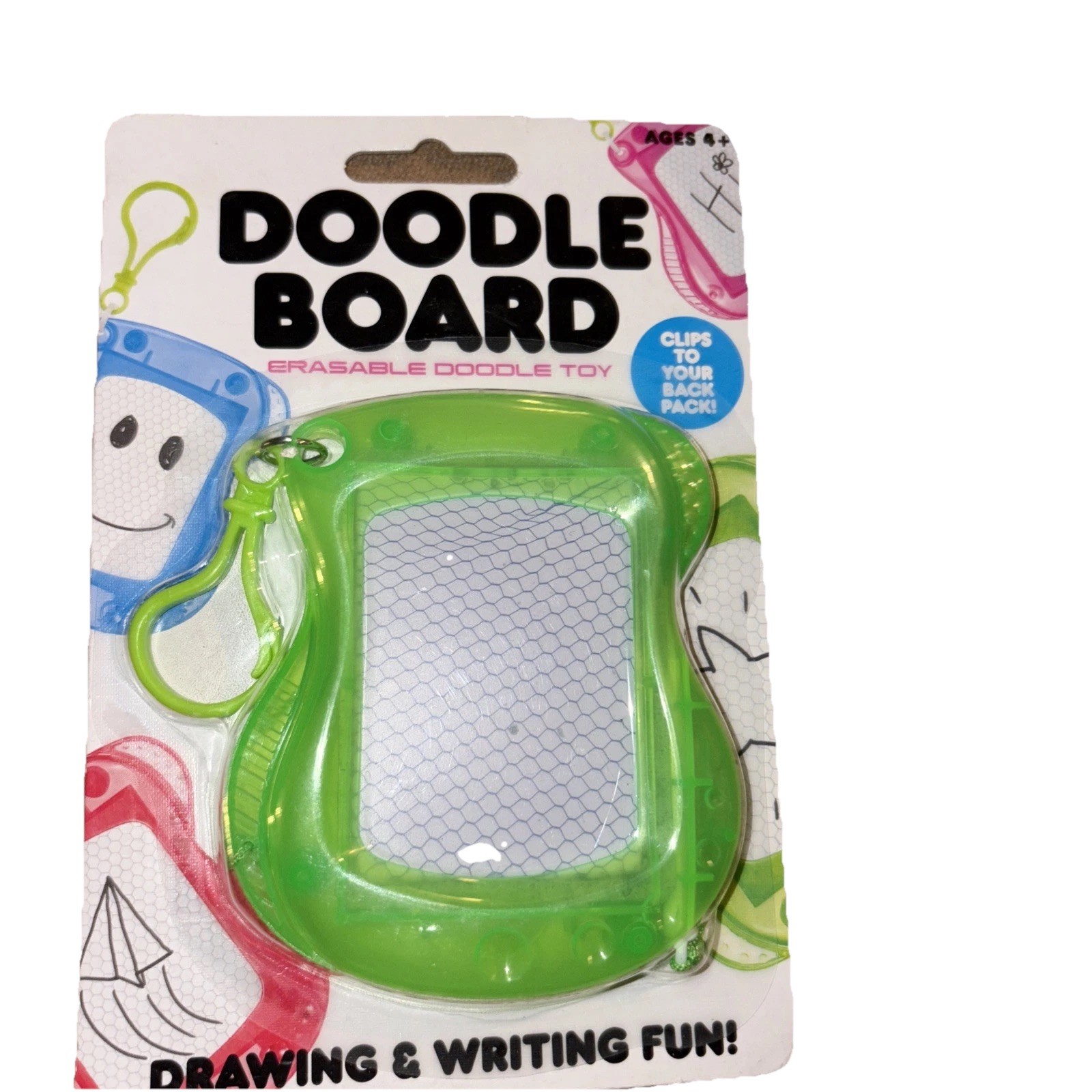 Green Doodle Board Drawing Tablet with Clip Kids Sketch Pad Travel Toy NEW