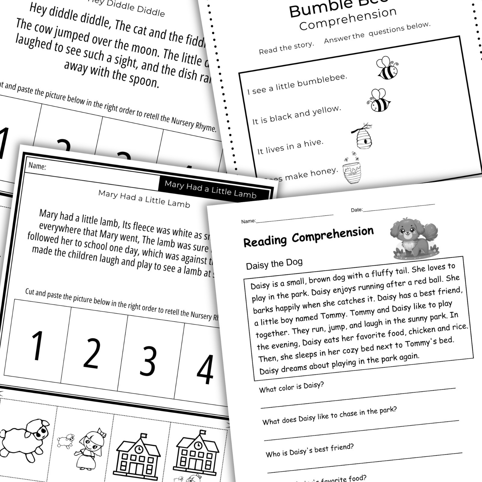 270 Reading Comprehension Worksheets For Kids | Printable | Digital Download