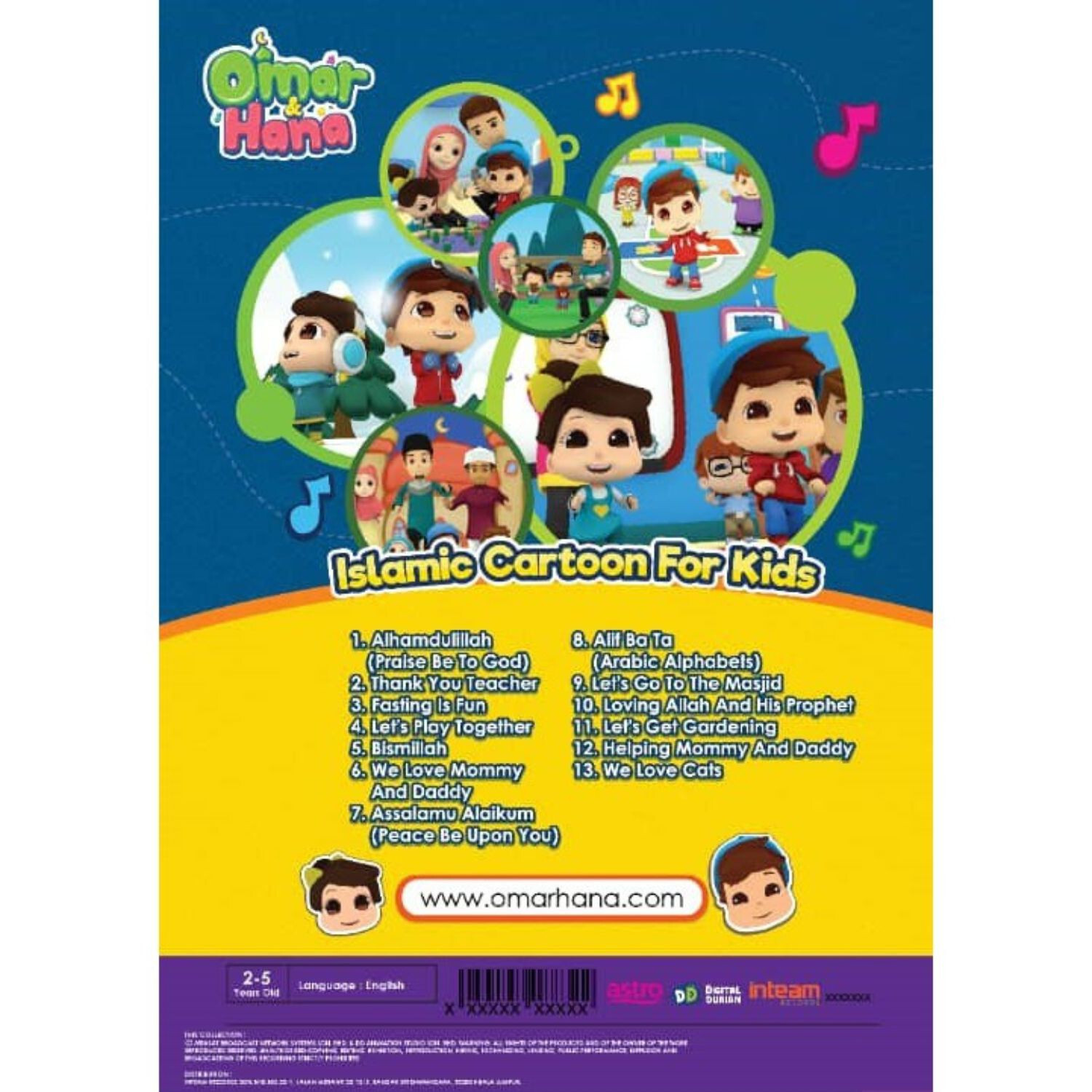 OMAR & HANA Islamic Cartoon For Kids Vol.1 ENGLISH DVD For Kids Song Video Music