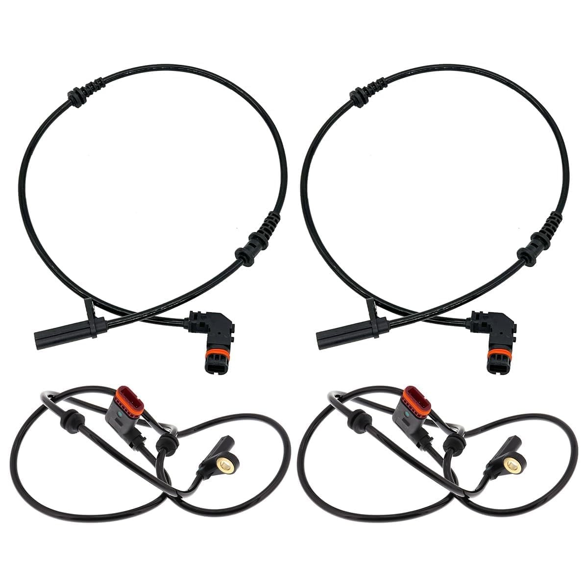 4PCS L/R Wheel Speed Sensor, Suitable 2007-2015 for Mercedes Benz C200K C280 C63