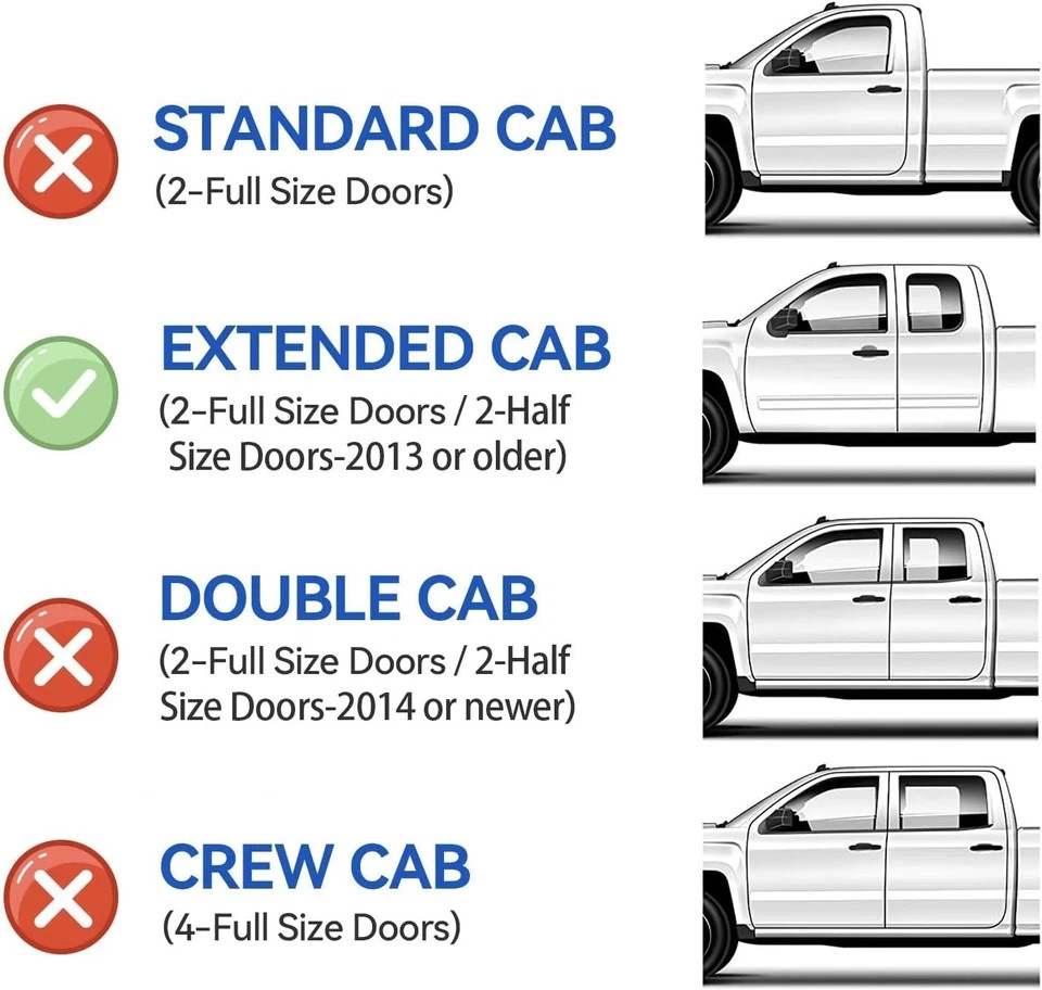 Window Rain Guards for 2007-2013 Chevy Silverado & GMC Sierra 1500 for Extended*