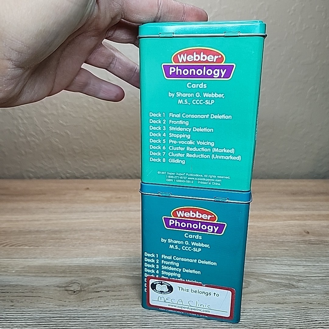 Webber Phonological Awareness Speech Voice Vocabulary 128 Cards Deck