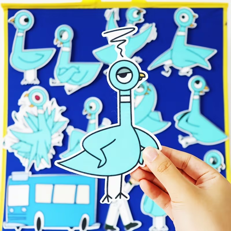 Pigeon Felt Story Set, Flannel Board Storytelling Activity for Preschool Kids