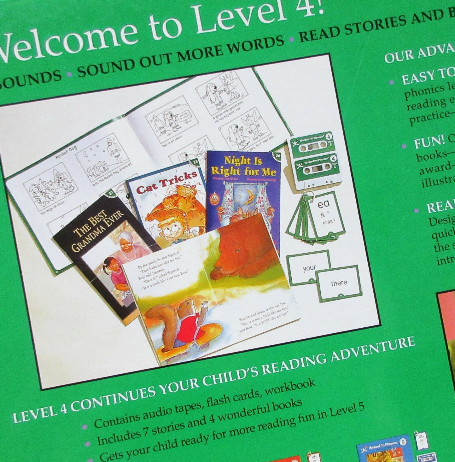 Hooked On Phonics Level 4 Green Learn To Read Sealed Homeschooling Books Cards