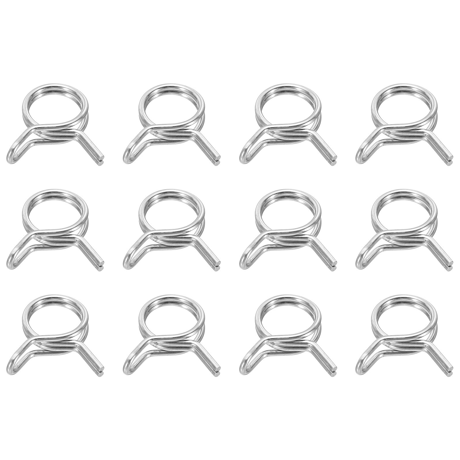 12Pcs 10mm ID 10-11.7mm OD Double Wire Spring Hose Clamp Spring Clips Clamps