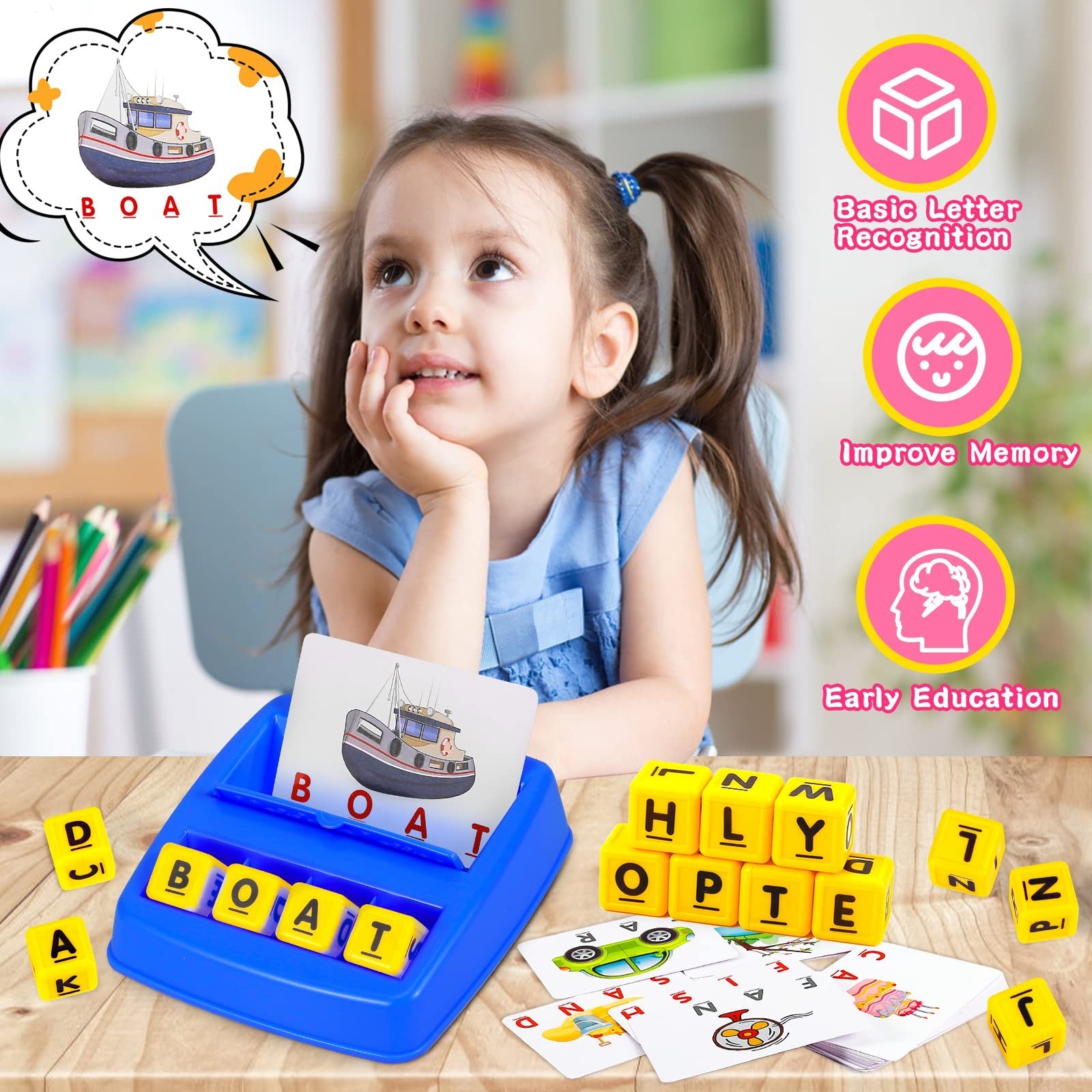 Educational Matching Letter Game – Spelling & Memory Toy for Kids 3-8 Years