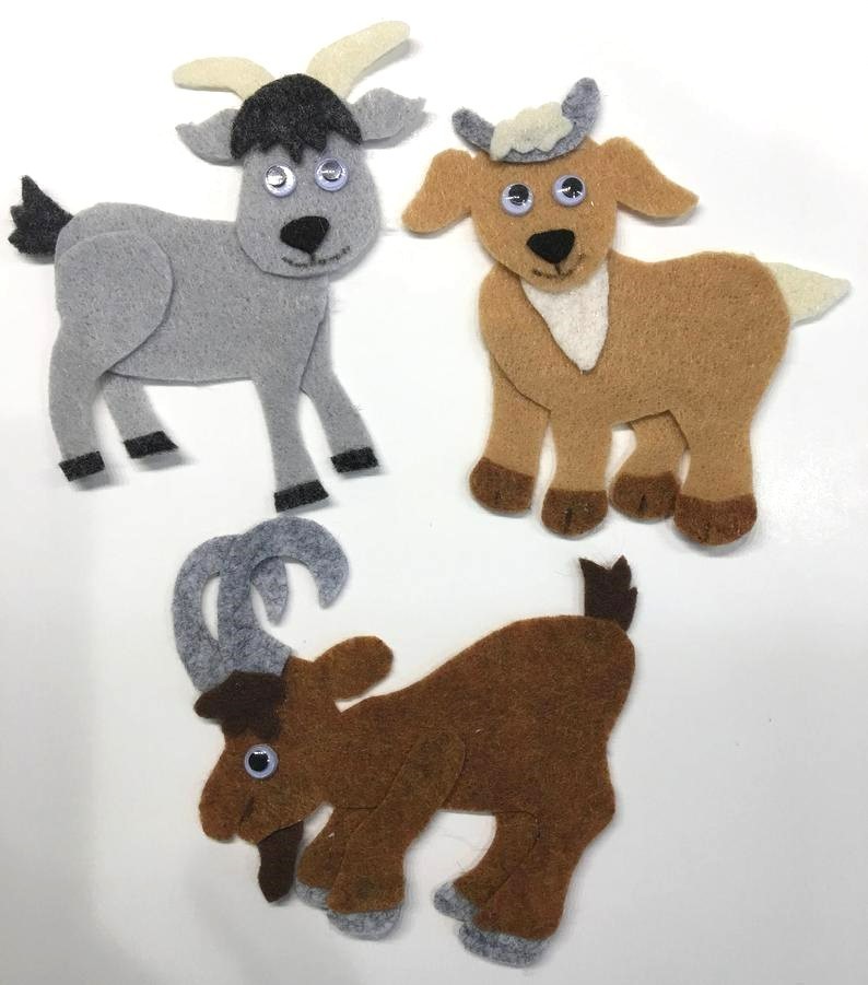 3 Billy Goats Gruff Felt Pieces for Felt/Flannel Board Play