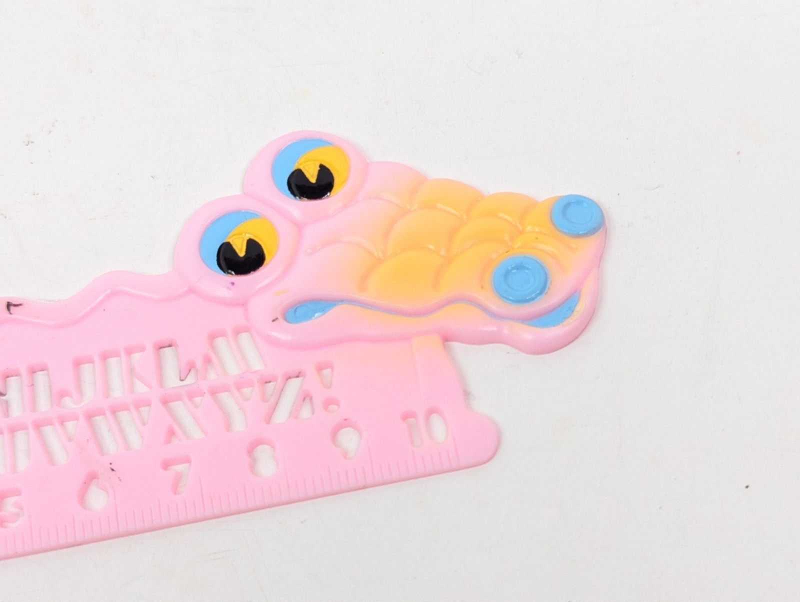 Kids Alligator A-Z Alphabet 1-10, 10cm Ruler Pink 5-1/4″ Length Animal Vintage