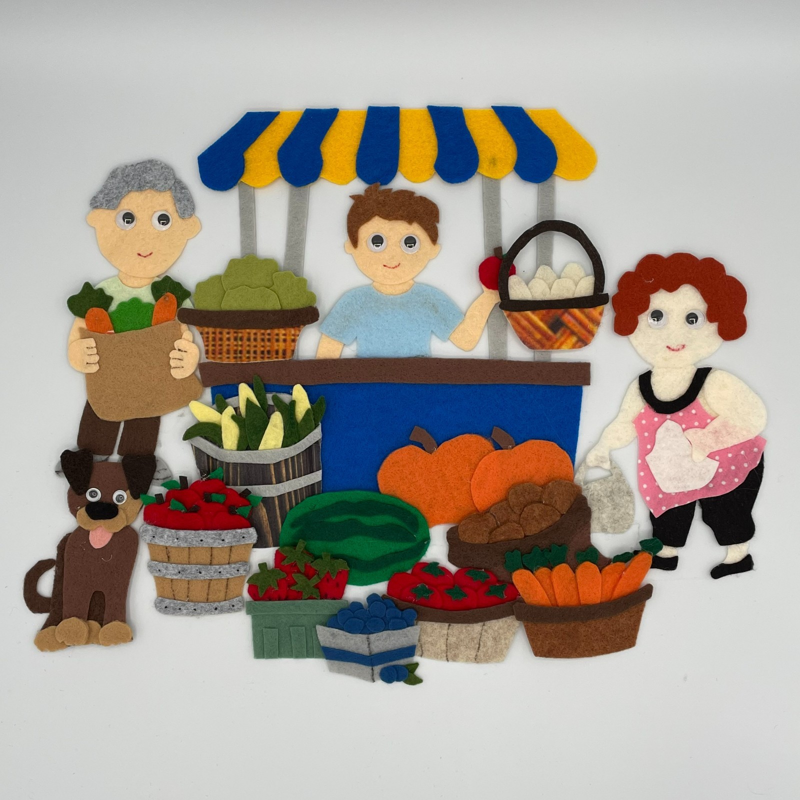 Farmer’s Market- Fruits & Veggies – Sample Set for Felt /Flannel Board Play