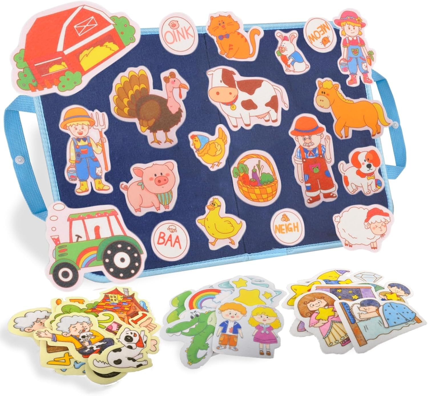 Durable Felt Storytelling Board Set -4 Precut Figures for Creative Learning Fun