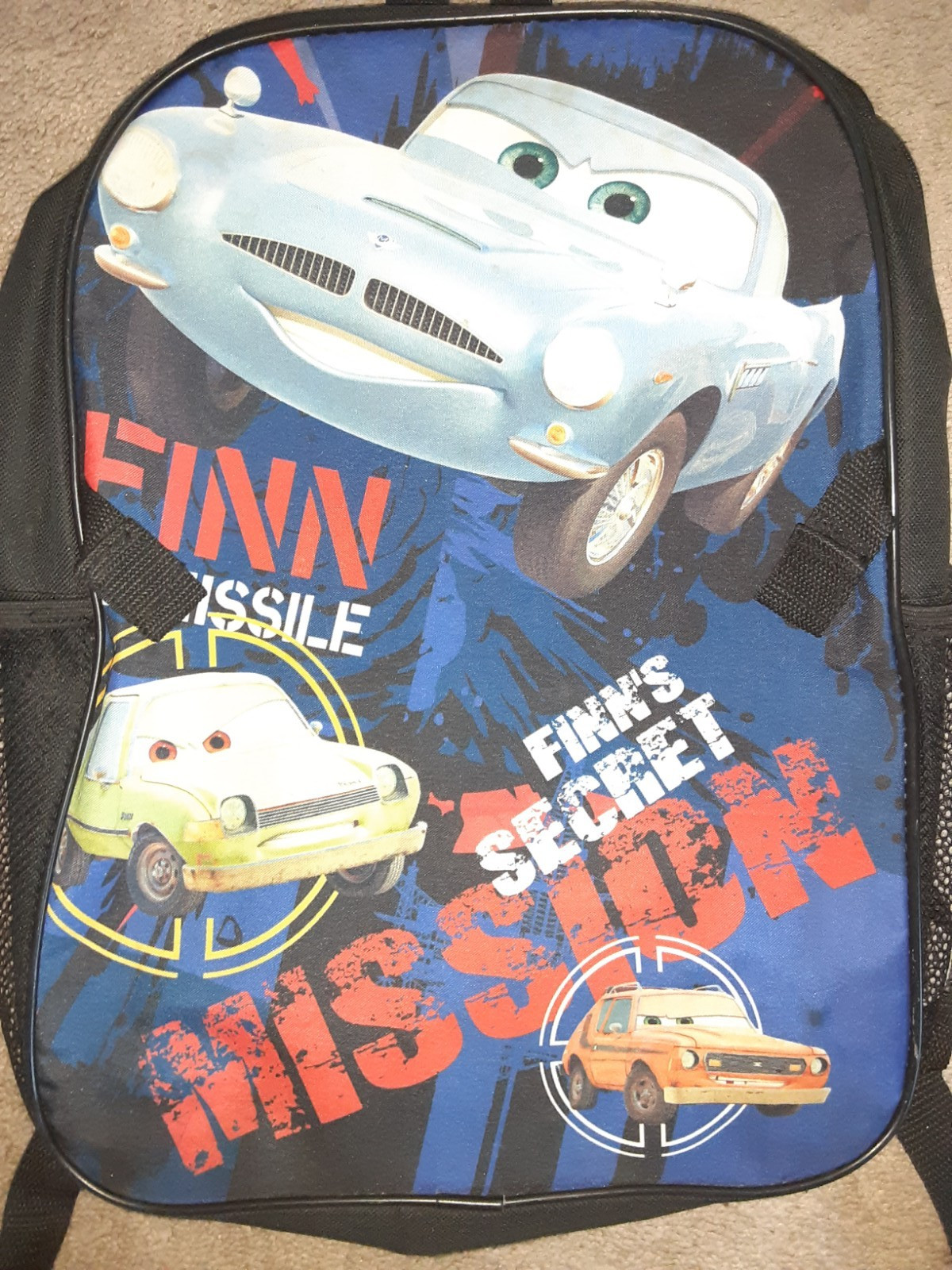 Vintage Disney Cars 2 Finn McMissile Secret Mission Backpack Gremlin Pacer Rare