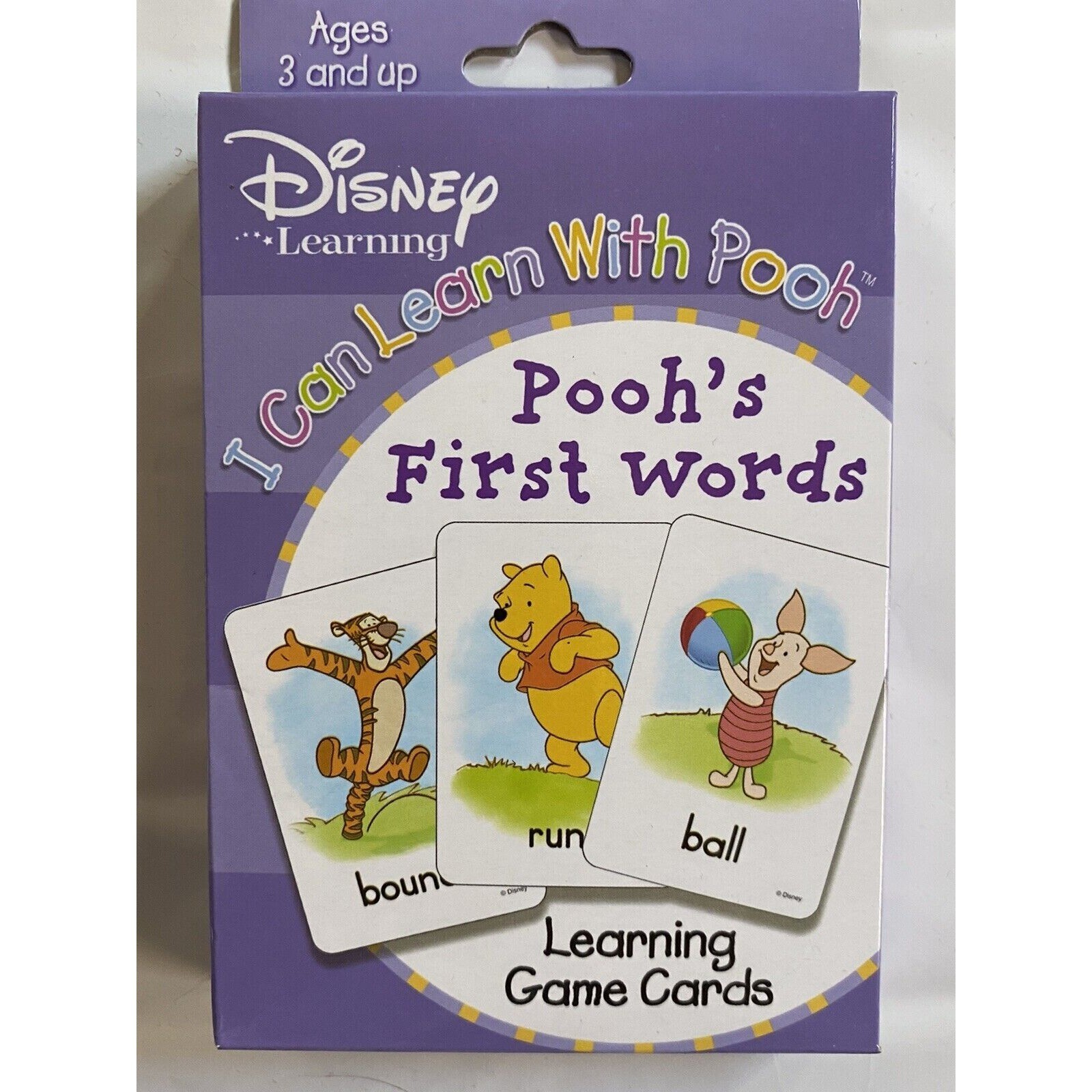 Set Of 4 Disney and 1 Barbie Early Learning Game Cards Words Time Money Colors