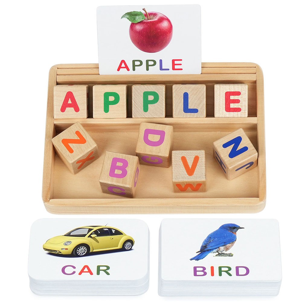 Flash Card CVC Word Builder Alphabet Learning Toy Matching Letters Spelling Game