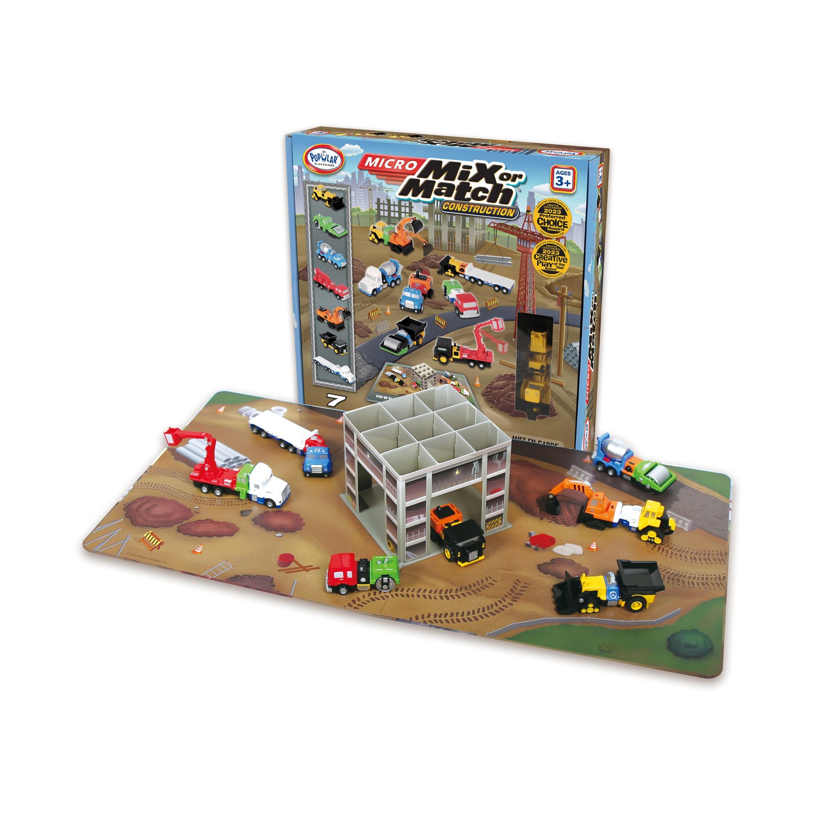 New – Popular Playthings Micro Mix or Match Vehicles – Construction – Ages 3+