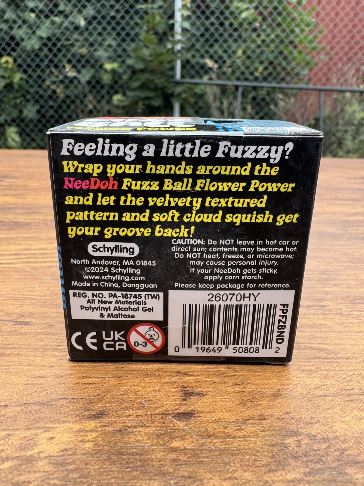Schylling NeeDoh Fuzz Ball Flower Power Velvet Squeeze AUTHENTIC Blue edition
