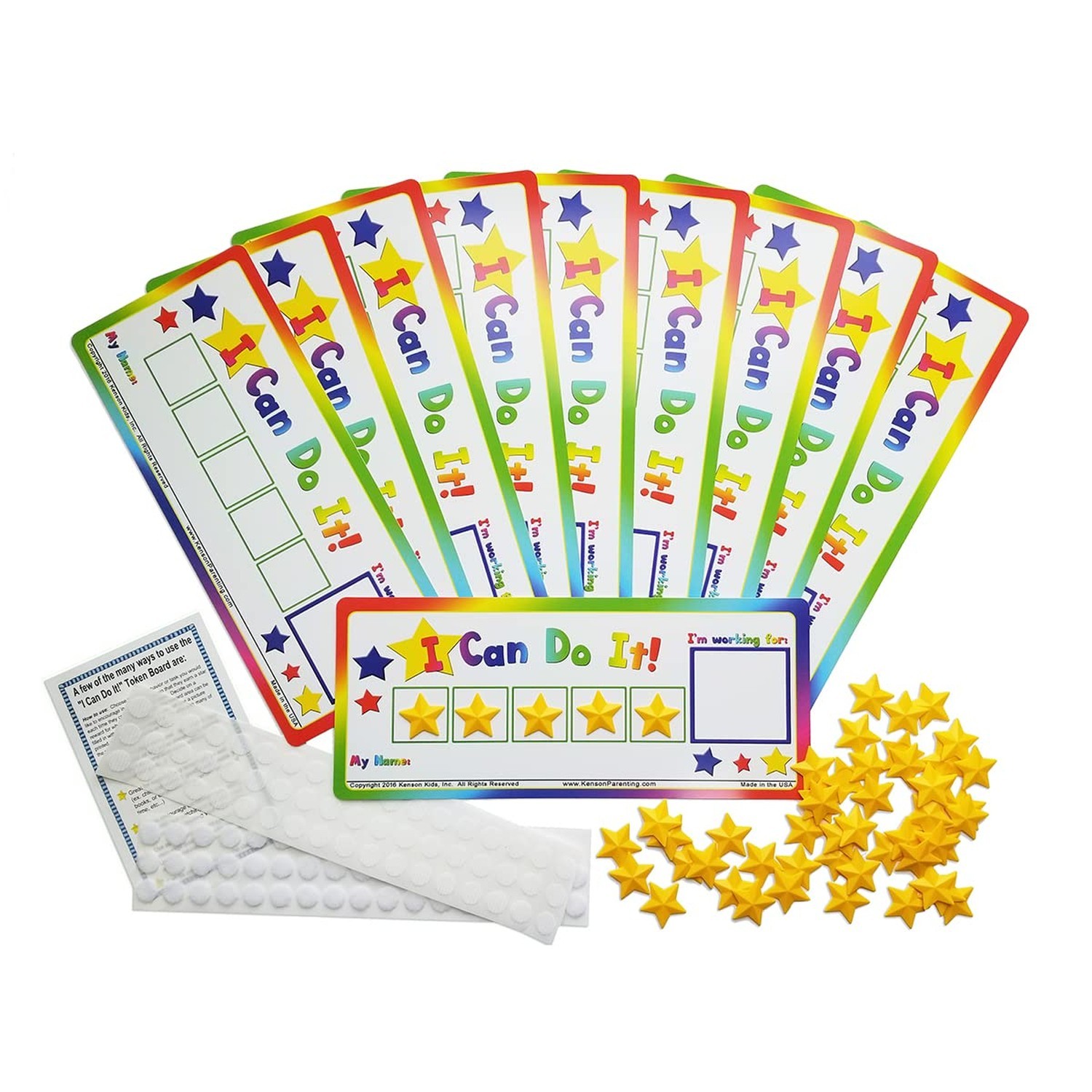 Kenson Kids I Can Do It! Star Token Board Dry Erase Classroom Incentive Chart…