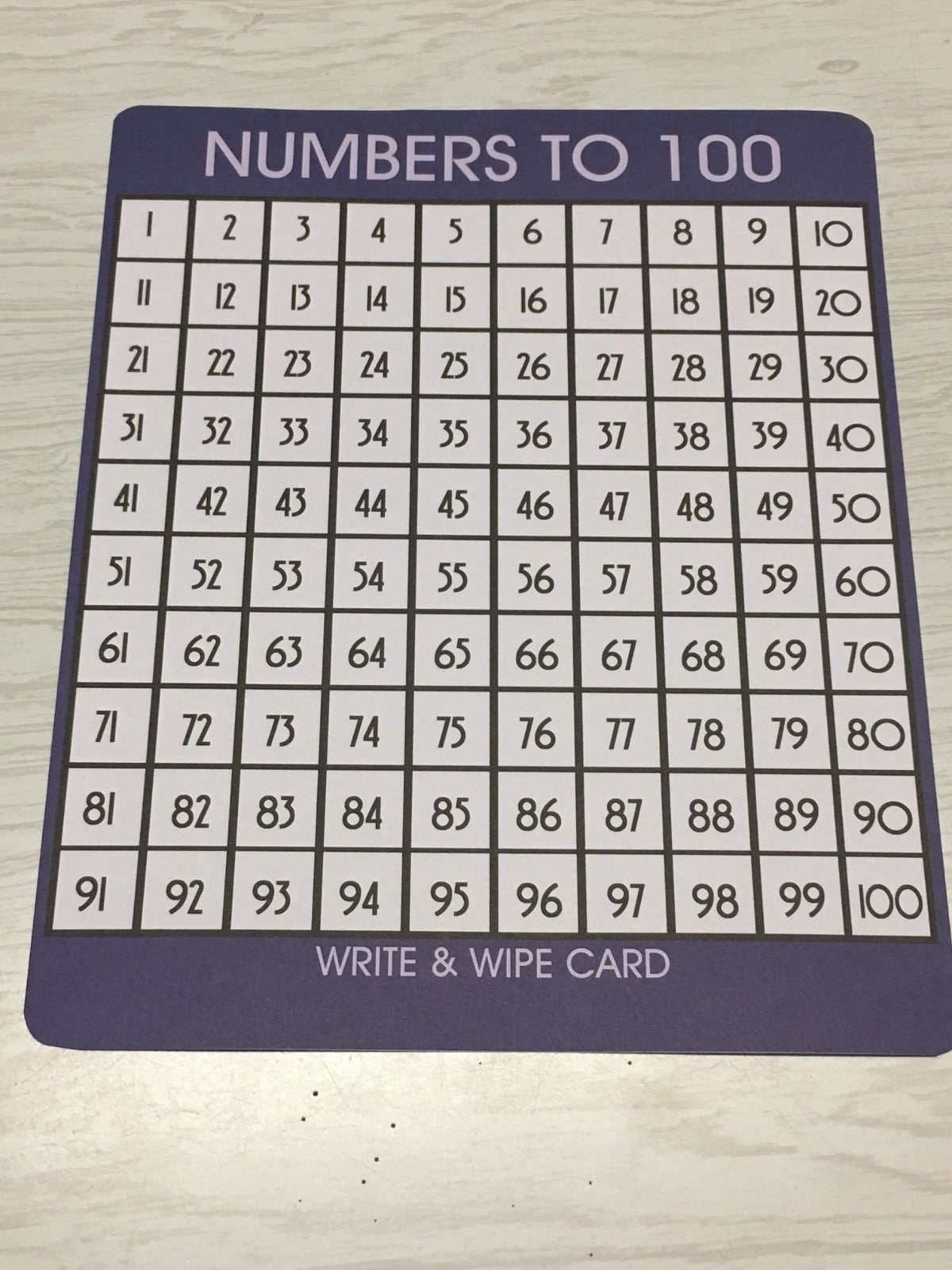 Set of 10 – Math Laminated Number to 100 Work Mats – Dry Erase