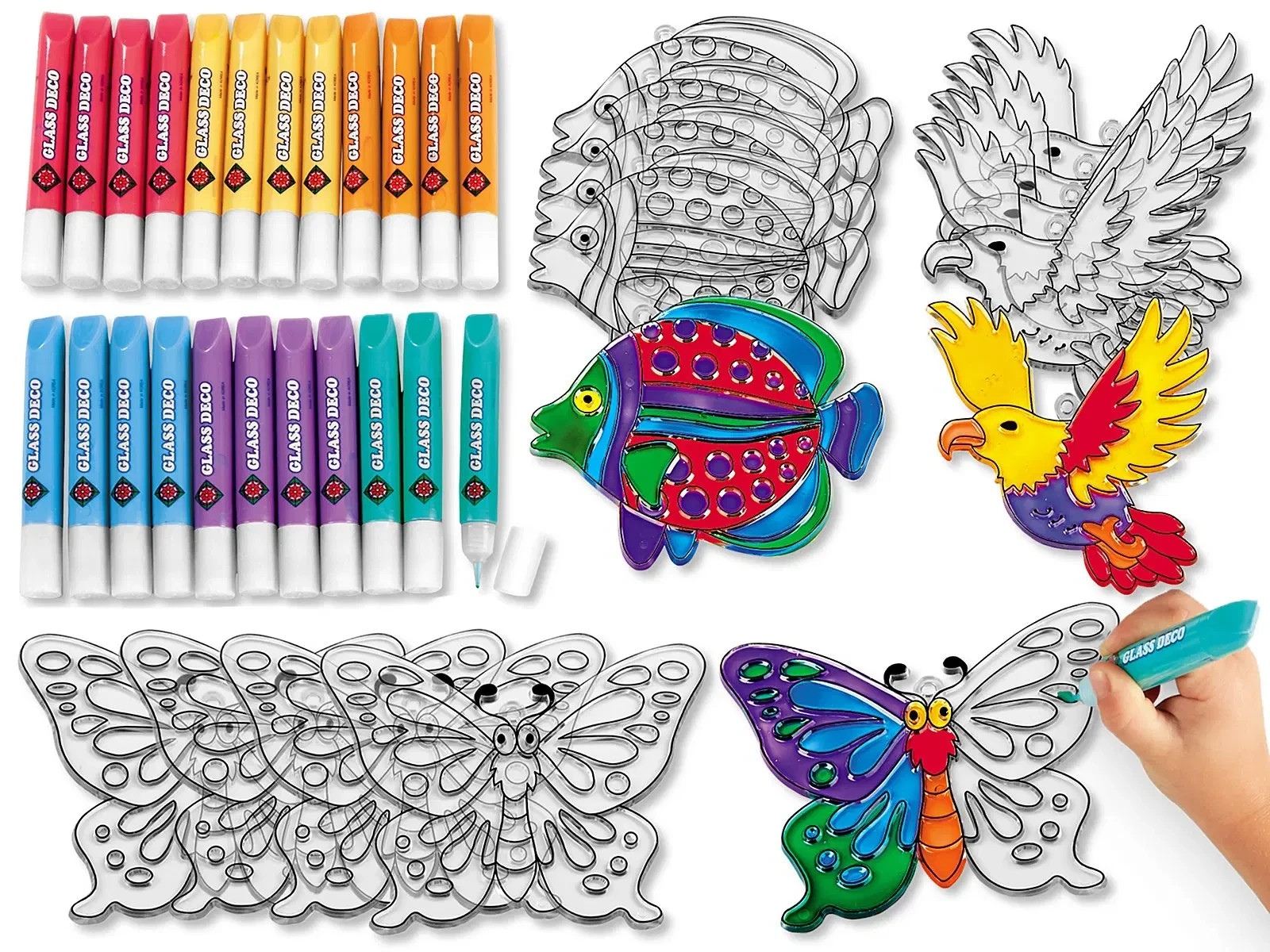 LAKESHORE SUNCATCHERS PAINTING SET TS242 LET YOUR ART SHINE NEW SEALED ART CRAFT