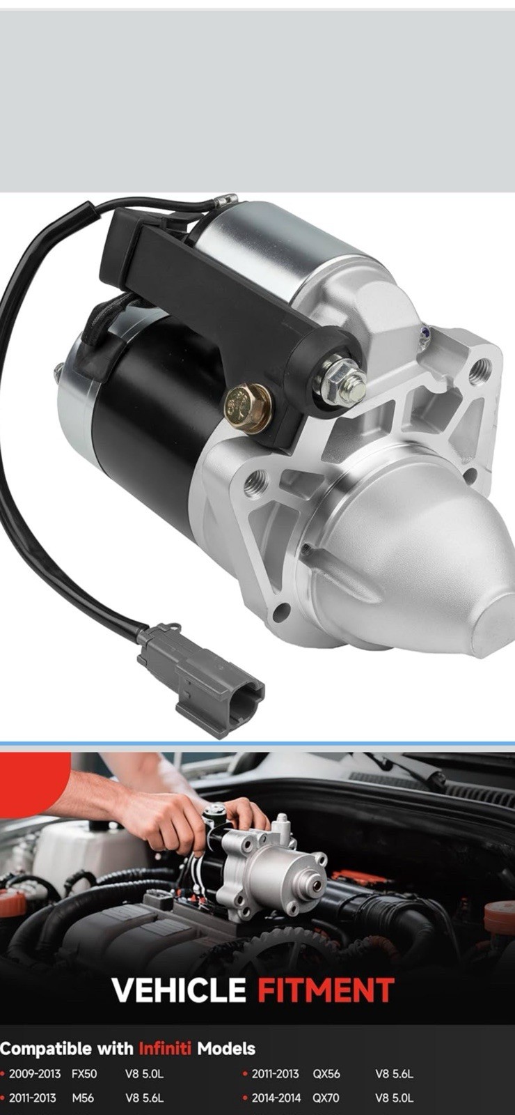 New Starter Fit for 2010-2019 Nissan Armada Titan XD, 2013-2019 NV2500 NV3500…