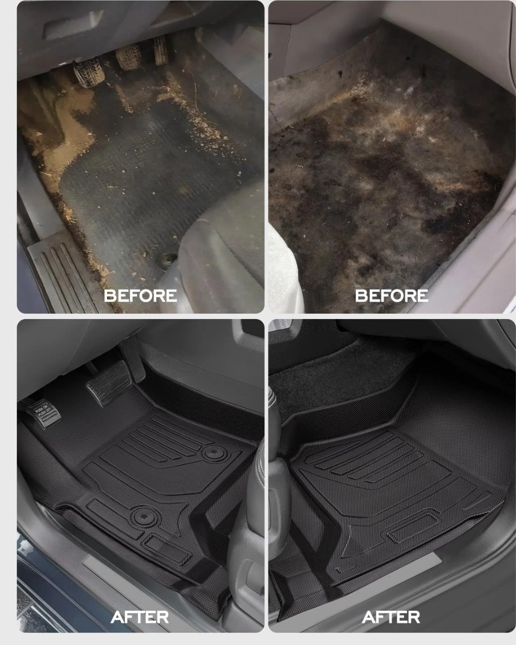 All Weather Floor Mats 2014-2018 for Chevy Silverado & GMC Sierra 1500, 2015-201