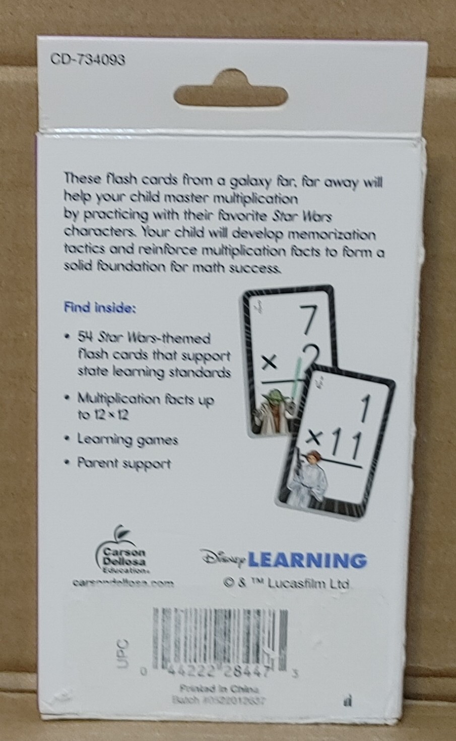 Disney Learning Star Wars Flash Cards Multiplication – Missing 2 Cards
