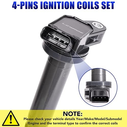 Set of 4 Ignition Coil Pack Fits for 2.5L 2.7L L4 2009 2010 2011 2012 2013 2014