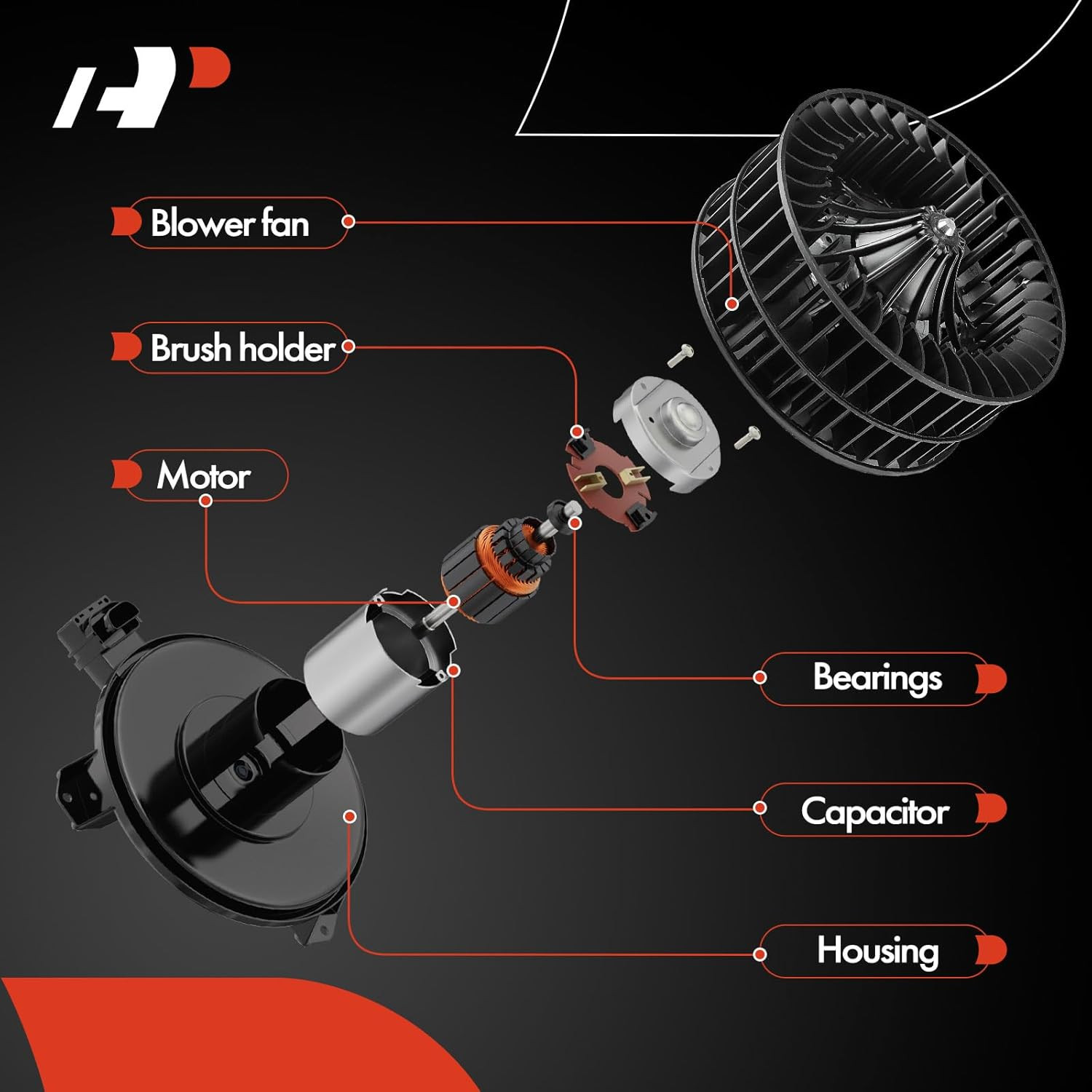 HVAC Heater Blower Motor Assembly Compatible with Chevrolet, GMC & Oldsmobile Ve