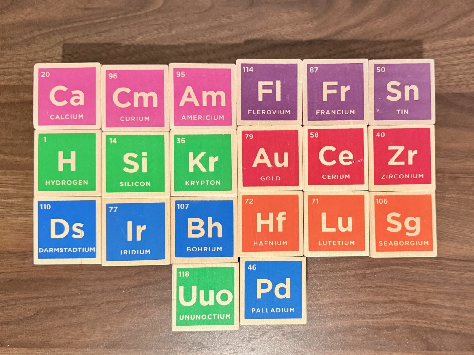 Uncle Goose Periodic Table Blocks Full Set 20pc Wooden 1.75″ Multicolor Used