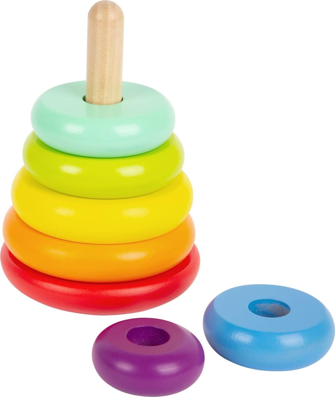 Small Foot Tower Rainbow Motor Skills Classic Wooden Colourful Stacking Game for