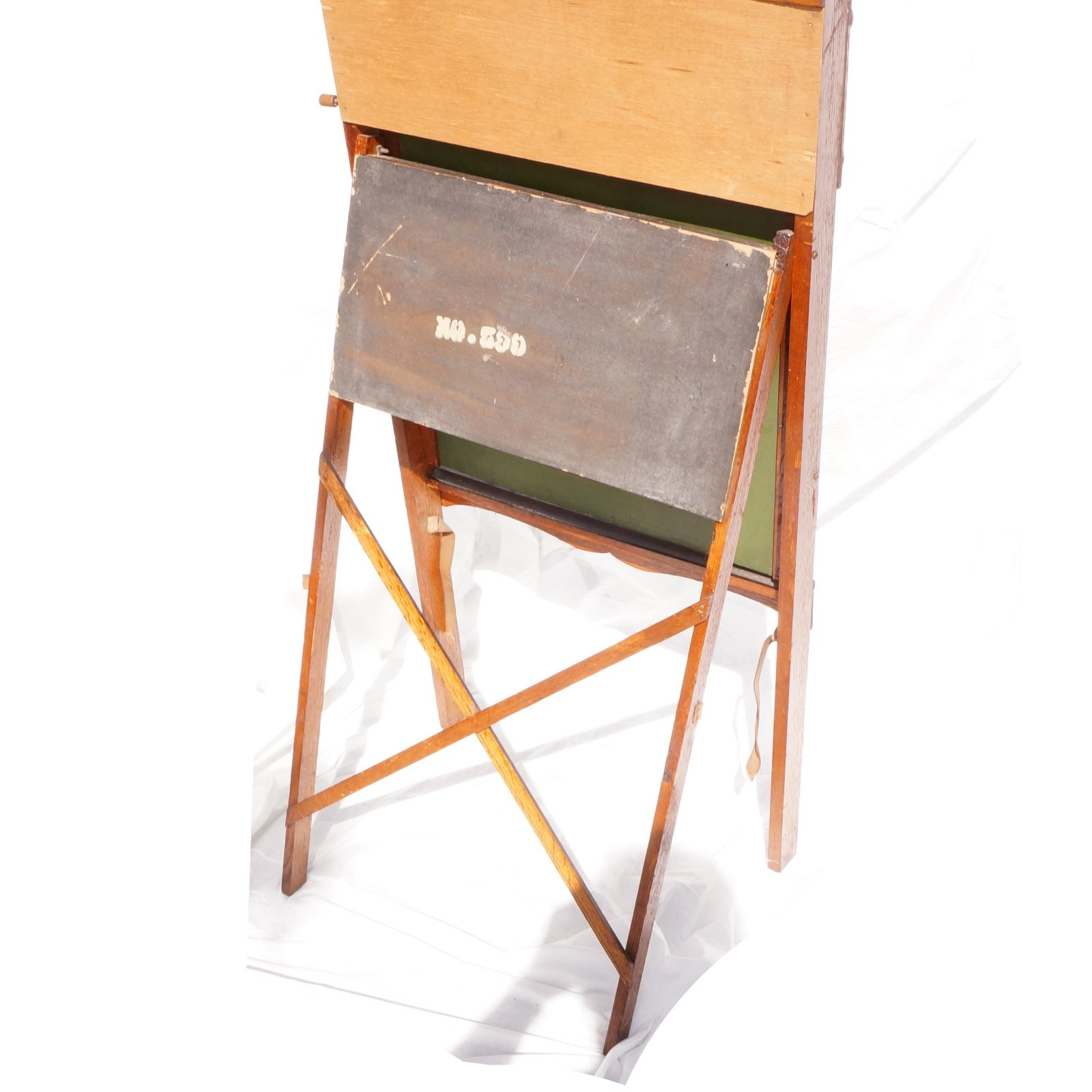 Vtg 1940s Educational Playthings Childs Folding Chalk Board Desk Windup Scroll
