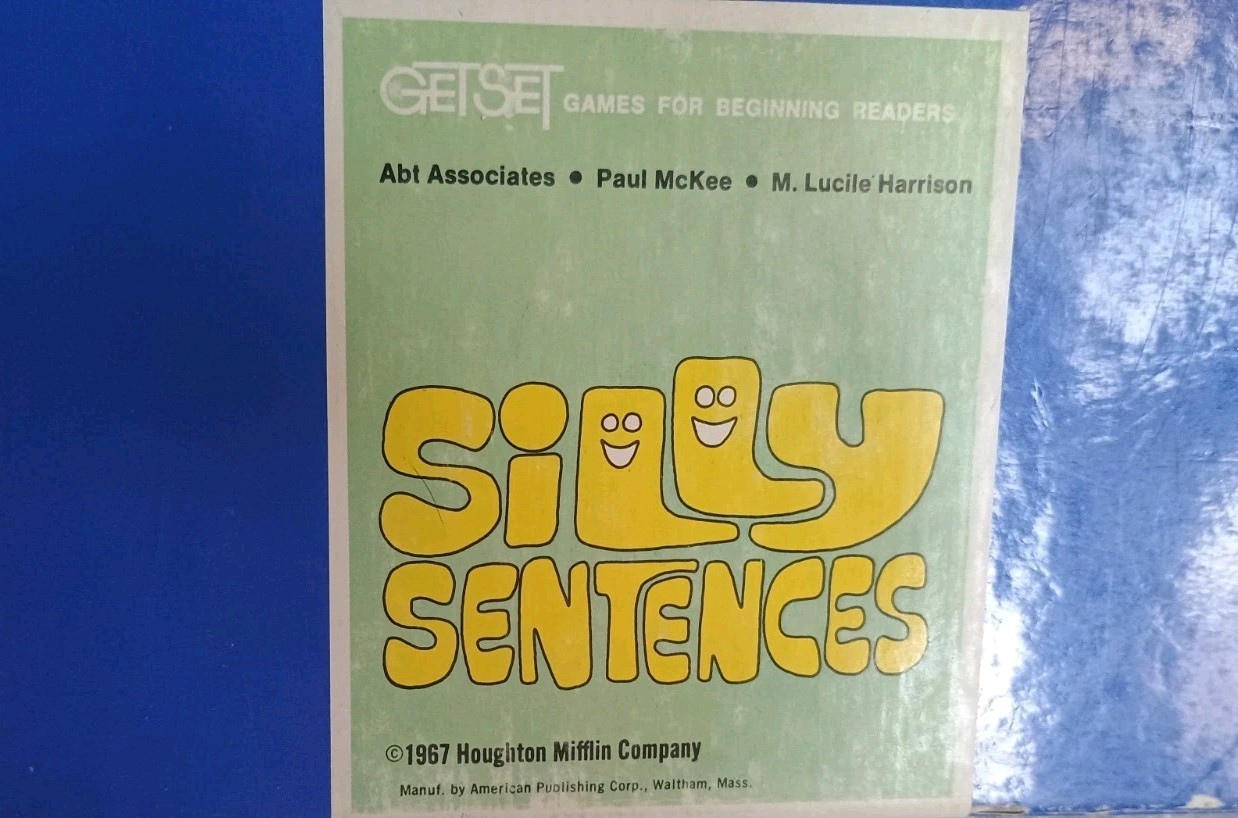 Vintage GETSET Silly Sentences Game Complete 24 Cards Guide Reading Educational
