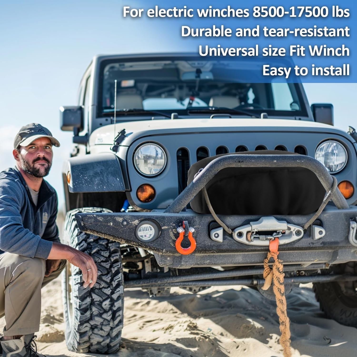 Winch Cover – Heavy Duty Winch Cover Waterproof Dust-Proof Trailer Winch Cover