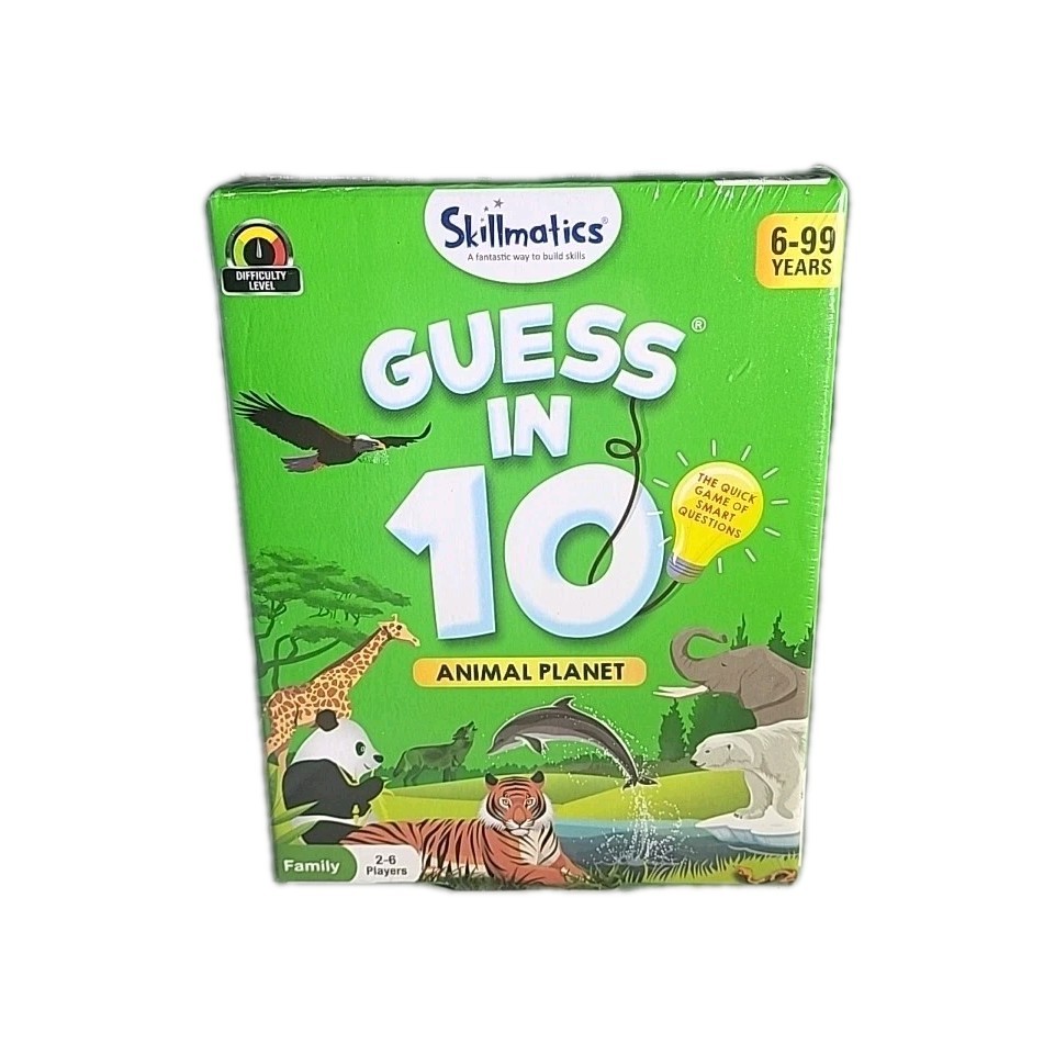Skillmatics Guess in 10 Animal Planet Card Game Family Game 2-6 Players NEW