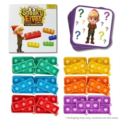 Sneaky Elves, CVC Sight Words Game, Pop Sensory Toy to Learn and Spell,