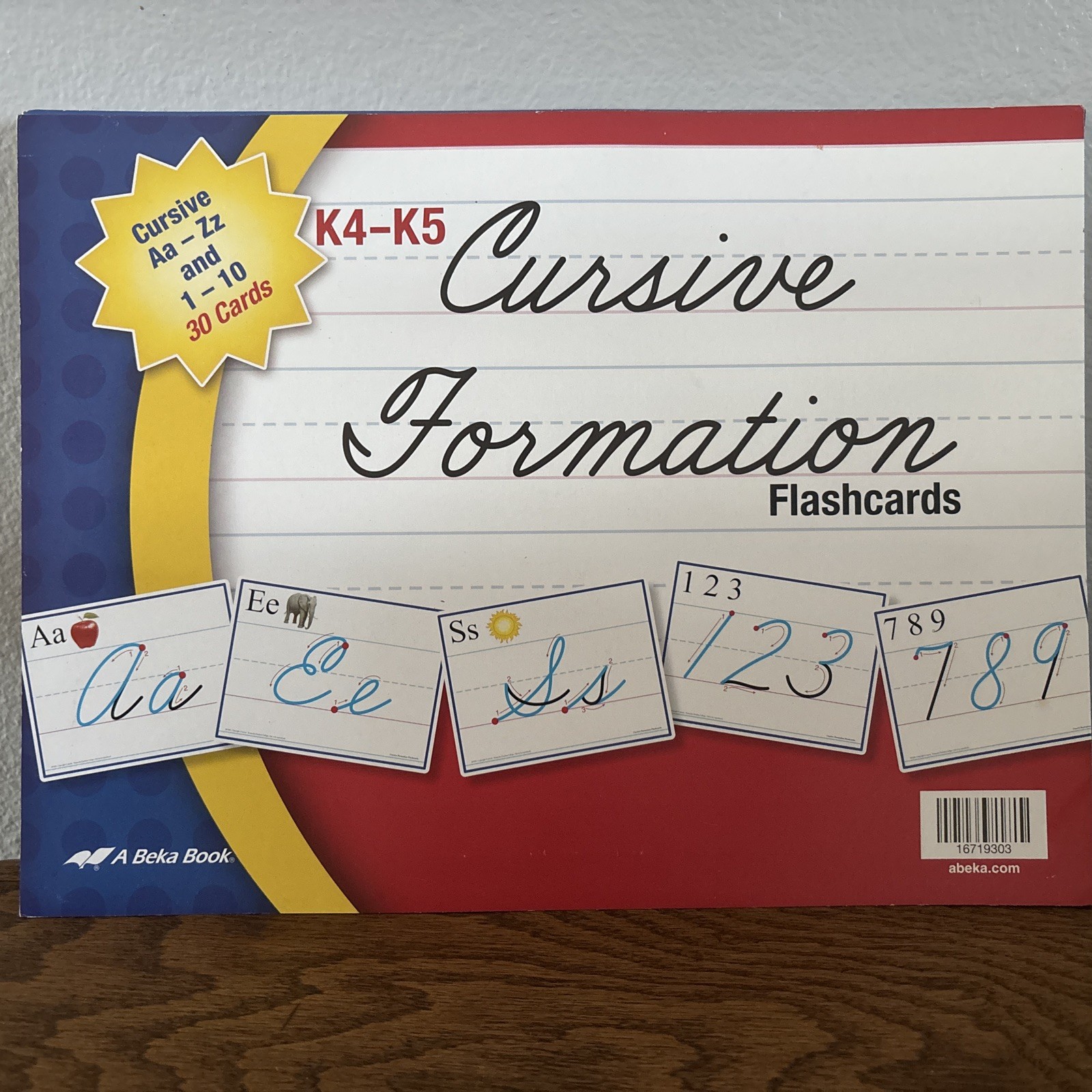 Abeka K4-K5 Cursive Formation 9×12 Large Flashcards