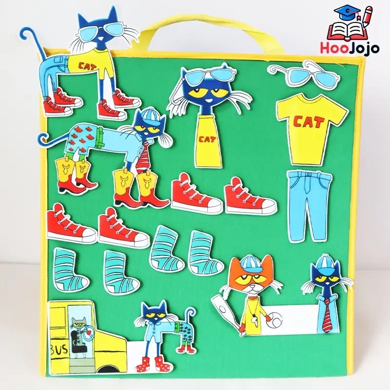 Educational Pete the Cat Christmas Felt Story Set, Interactive Montessori Storyt