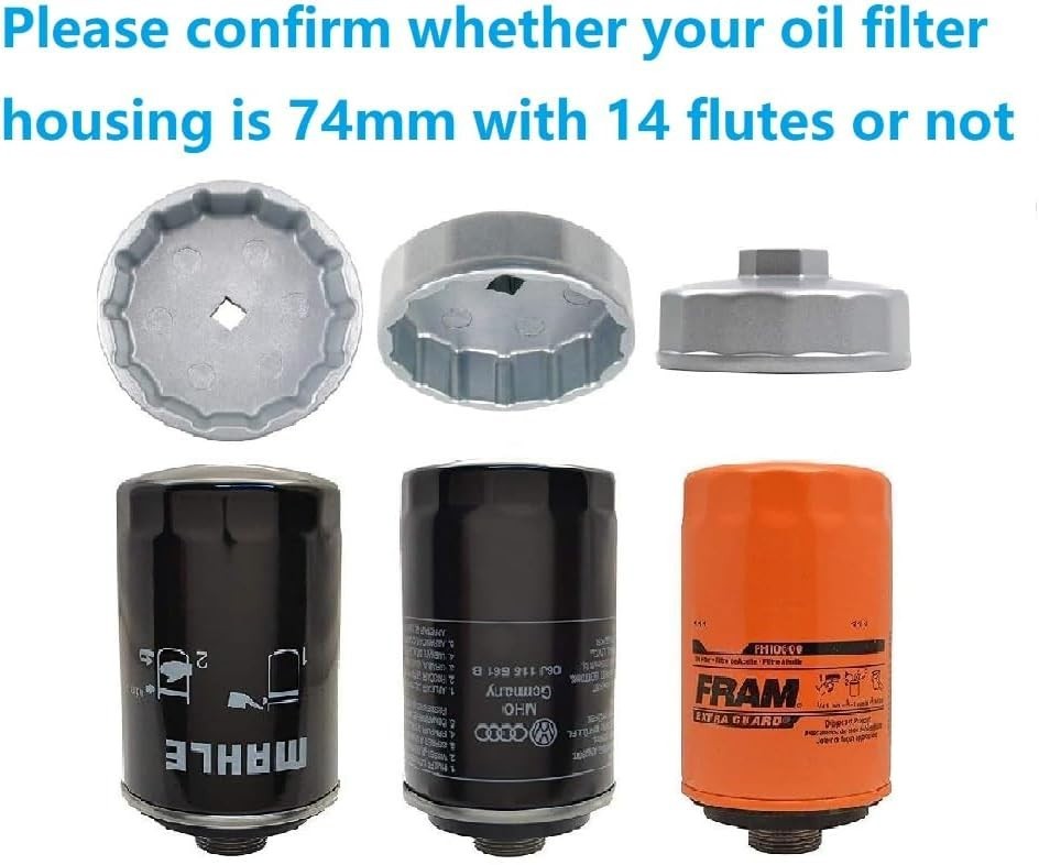 Heavy Duty 74mm 14 Flutes Oil Filter Wrench For Volkswagen, Mercedes Benz, VW,