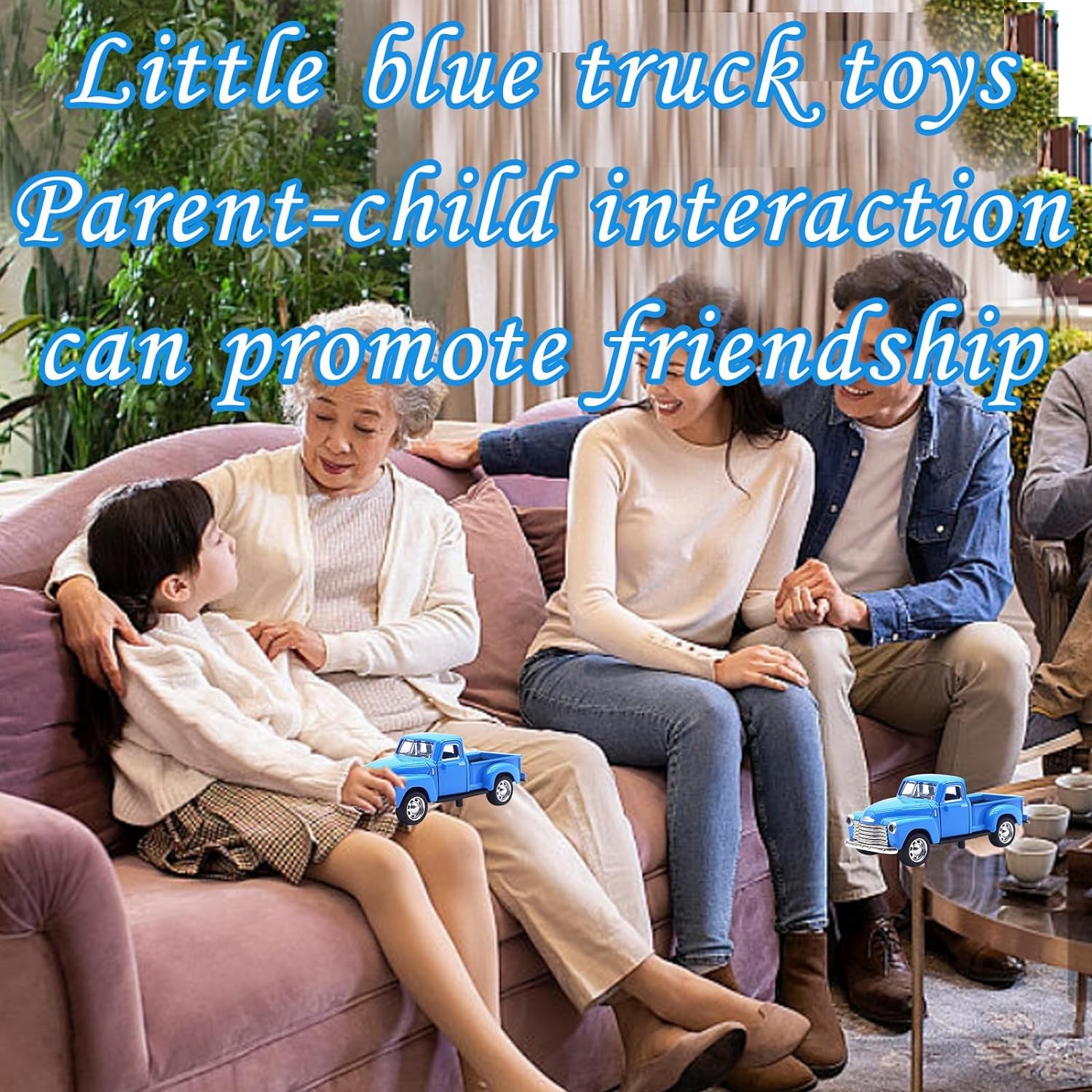 Little Blue Truck Toy for Toddlers 2 3 4 5 6 7 8 Year Old Boys Girls,1:32 Alloy