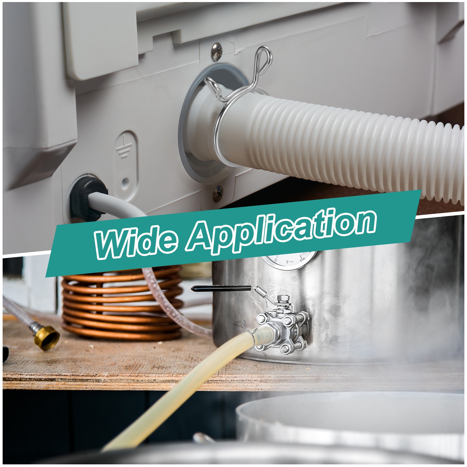 20Pcs 29mm ID 29mm Clamp Dia. Fuel Line Hose Clips Spring Clips, Blue White