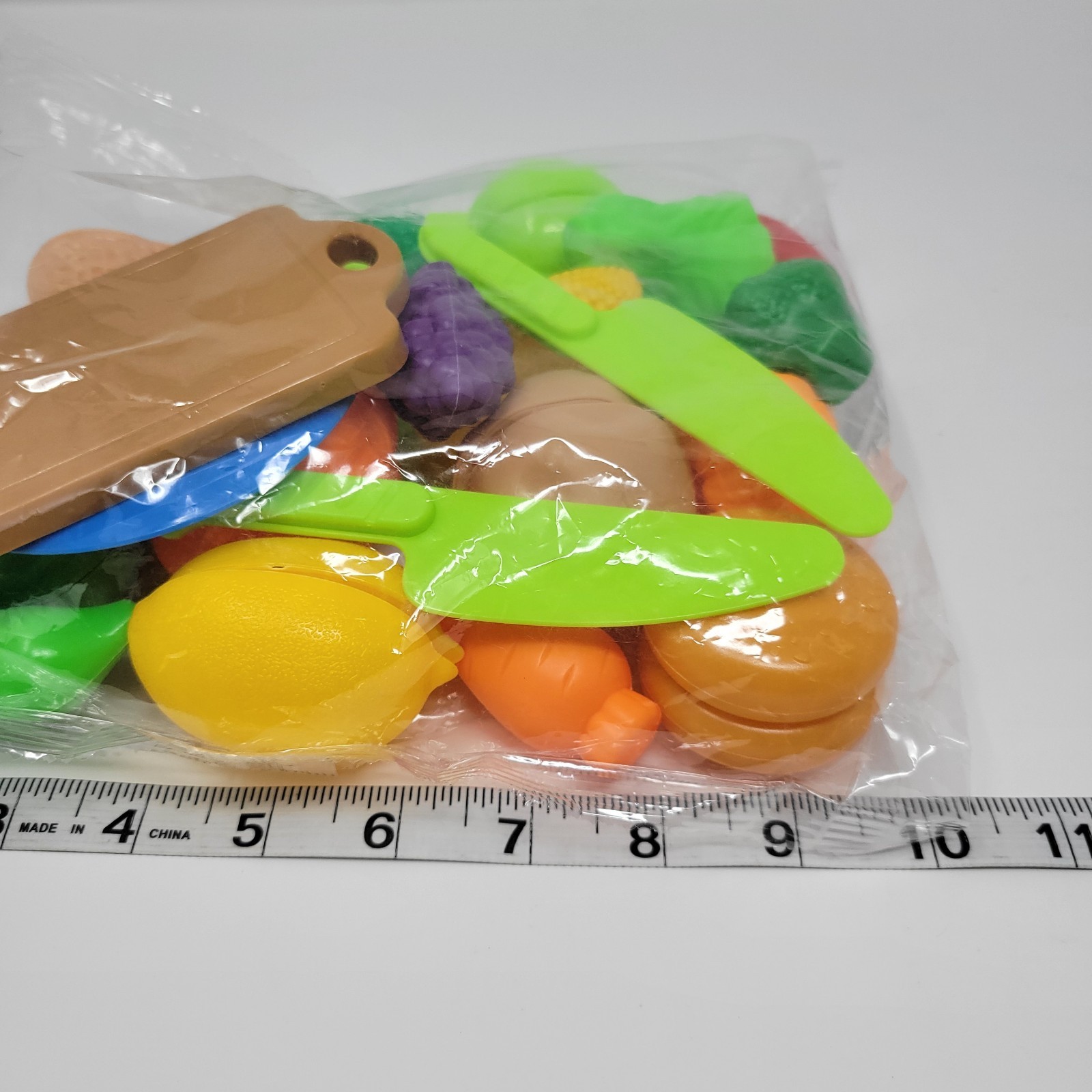 Kids Play Food Cutting Set 20Pc Fruits Vegetables Board Knife Toy Set Refill
