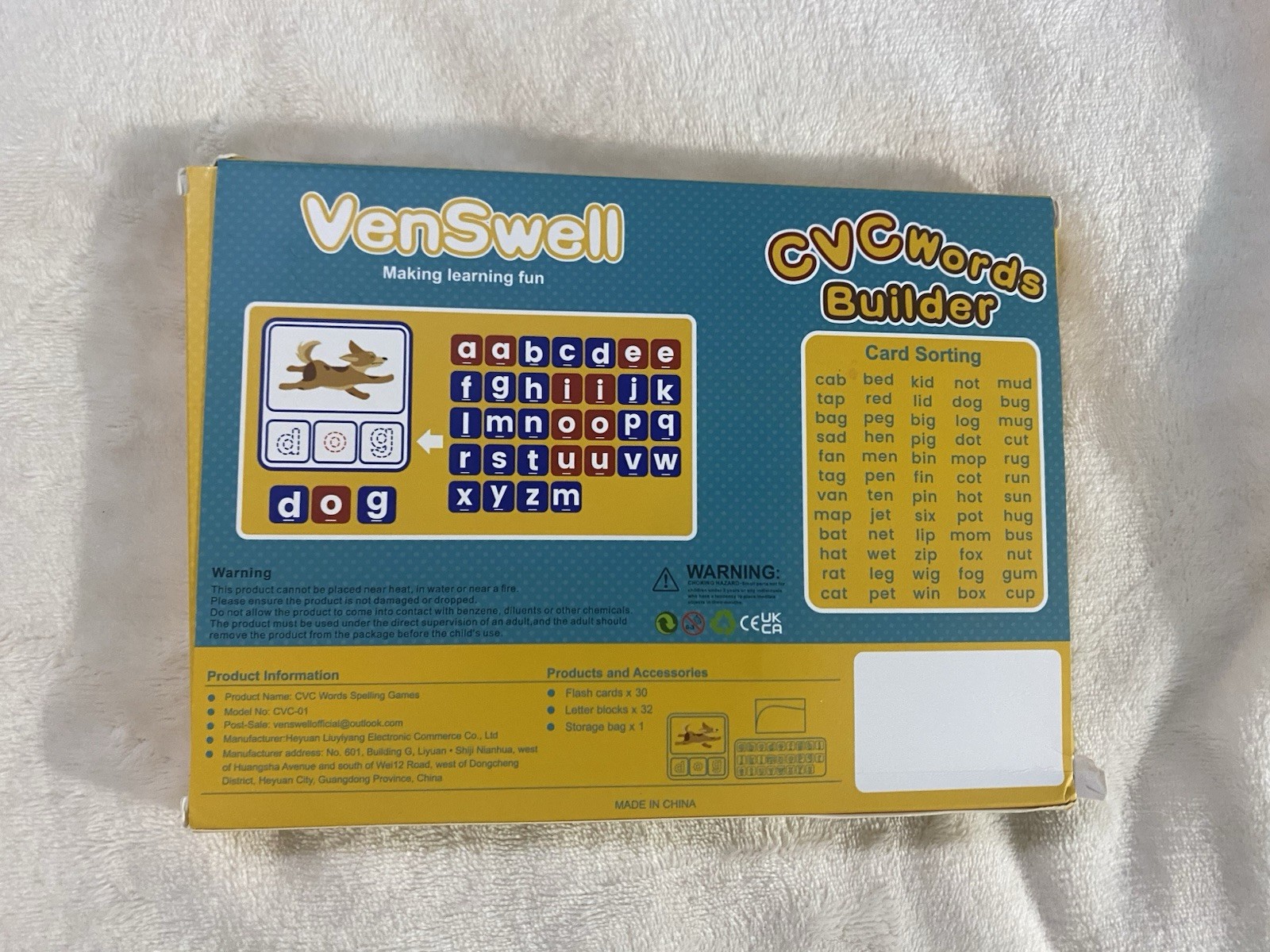 VenSwell CVC Words Builder Educational Toy See & Spell Pre-K Kindergarten Ages3+