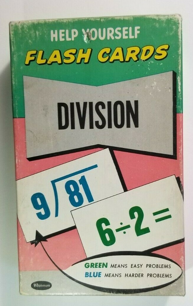Vintage Flash Cards Division Learning Whitman 1959 Help Yourself Learn Anywhere