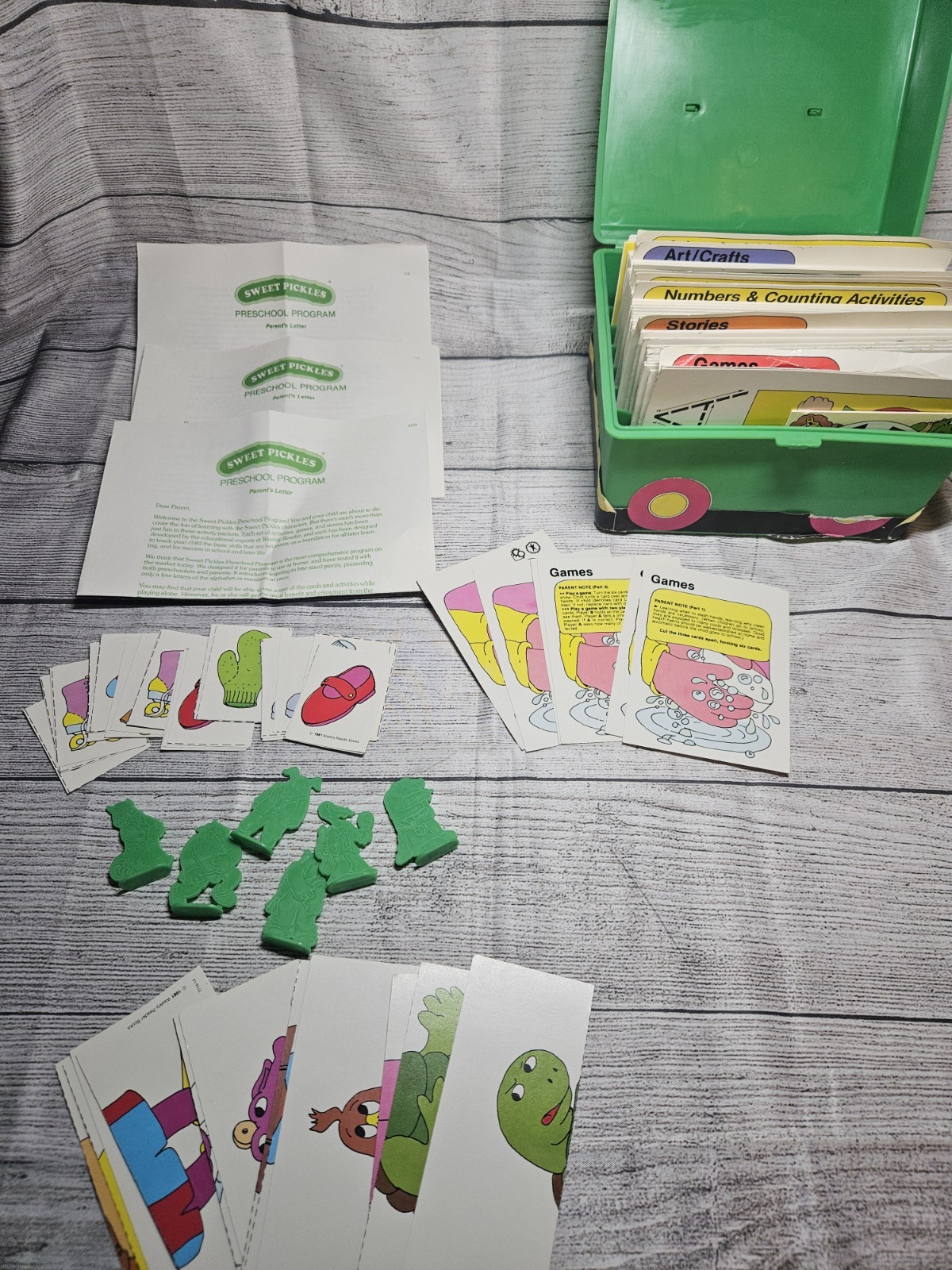 Vintage Sweet Pickles Preschool Program Learning Case Activity Bus Full w/Cards