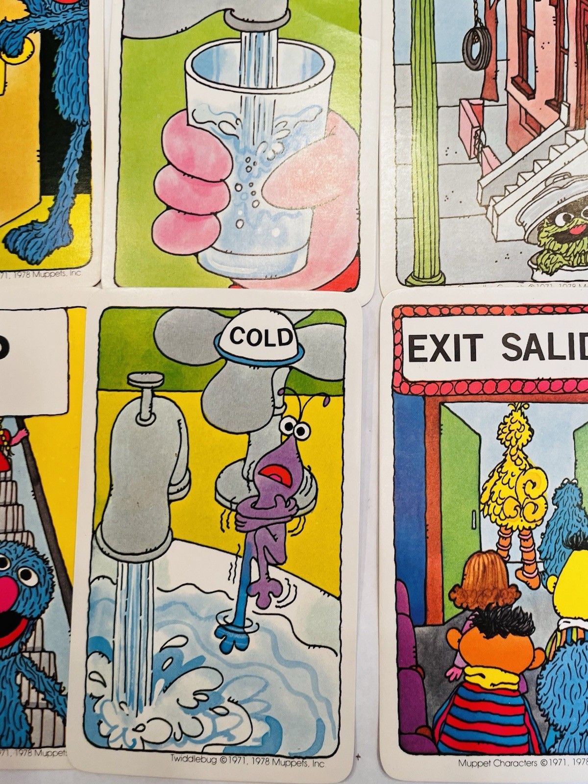 Vintage Sesame Street Word Cards Preschool Learning *MISSING 1 CARD* BIN 53