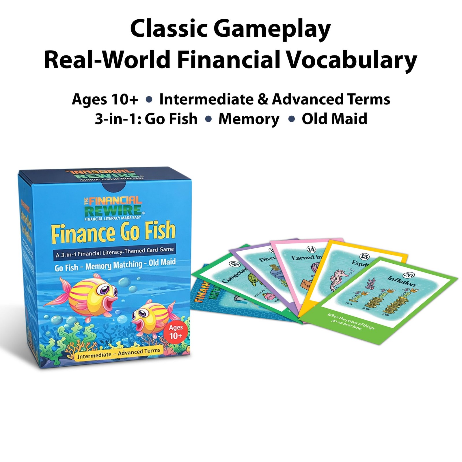 Finance Go Fish – 3-in-1 Financial Literacy Card Game for Kids Ages 5–12 | Go…