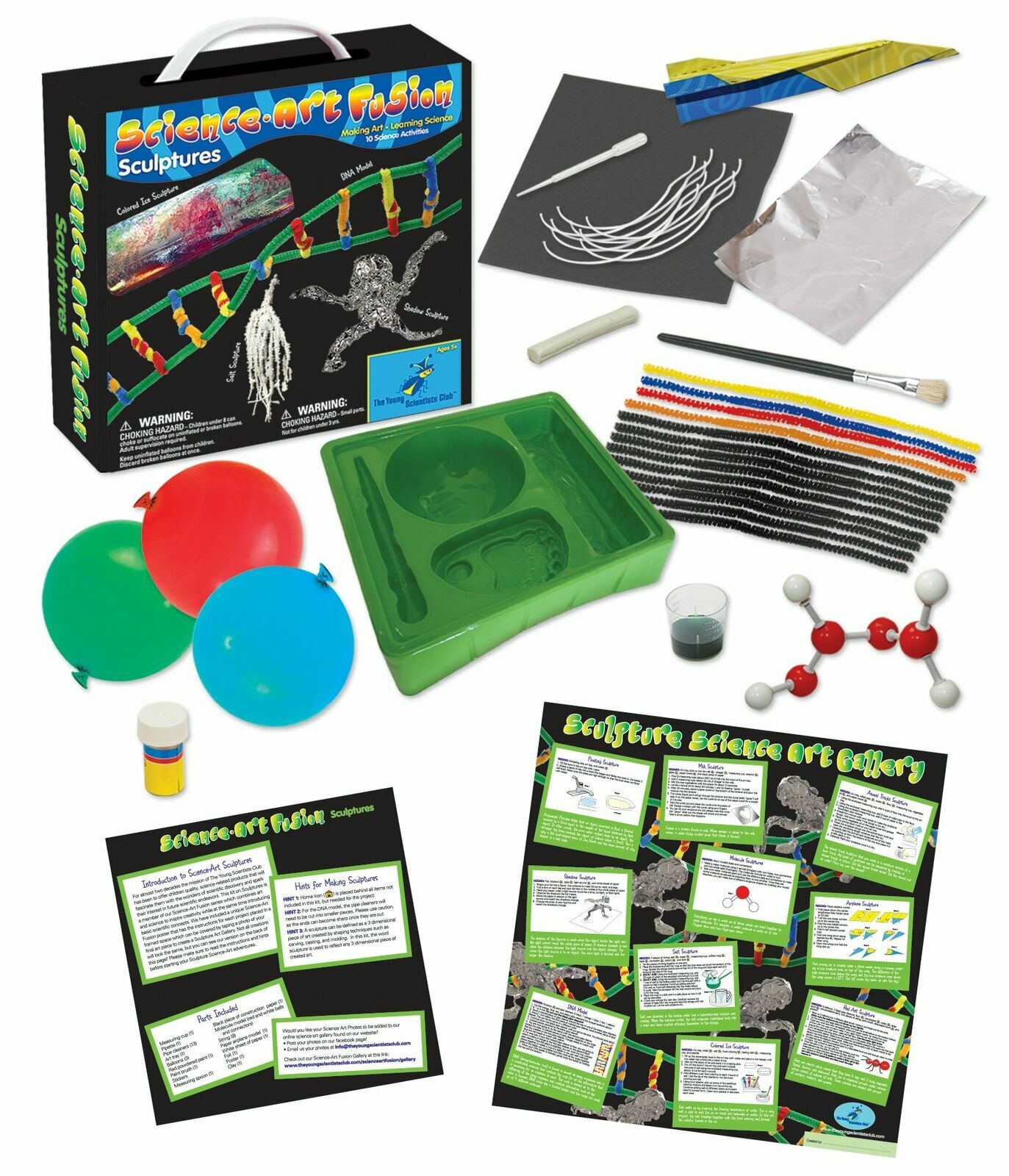 Kids Science Kit Art Fusion Sculptures Young Scientists Club 10 Activities