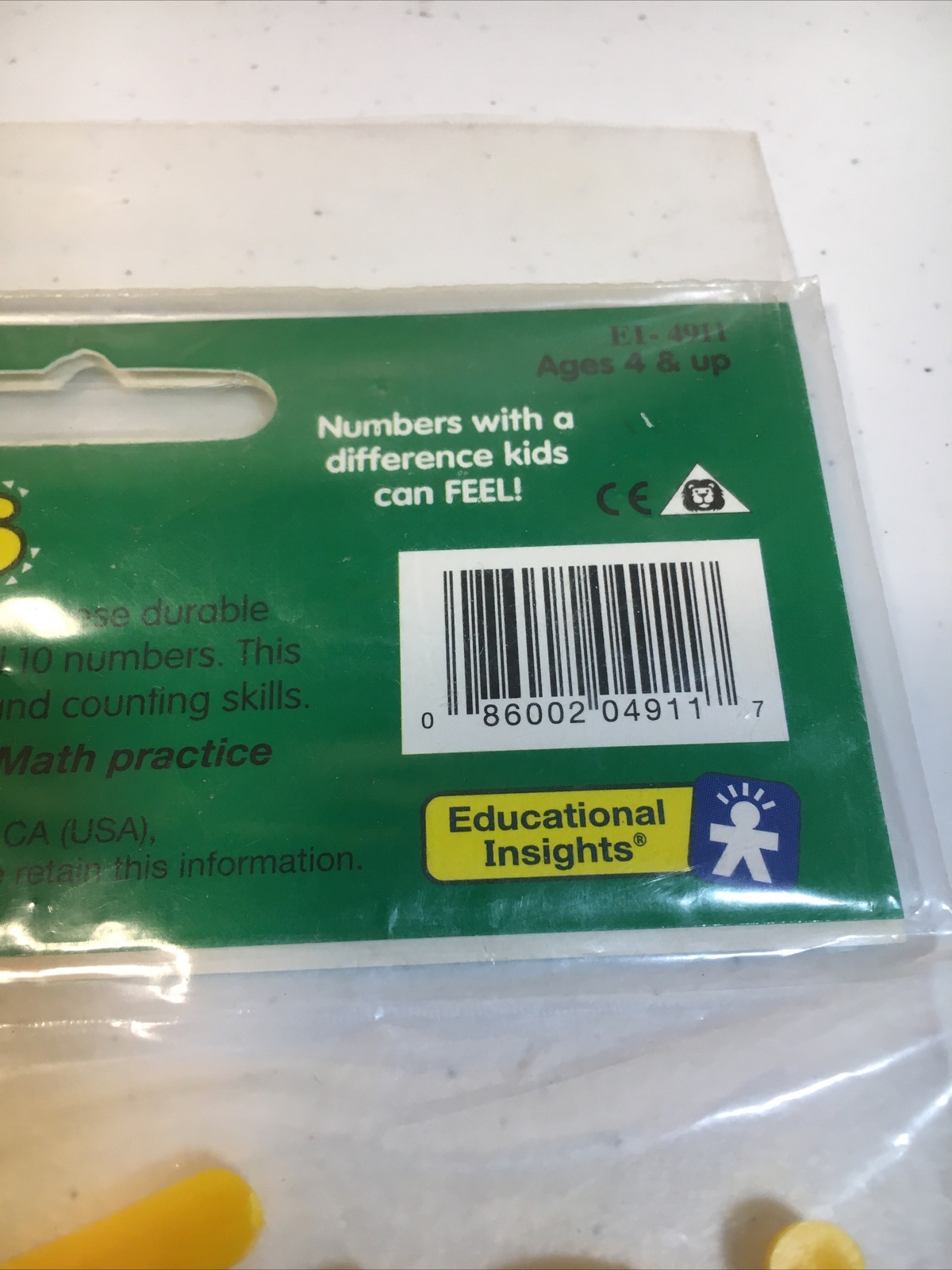 Vintage Tactile Numbers By Educational Insights 1988 New Sealed Numbers 0-9