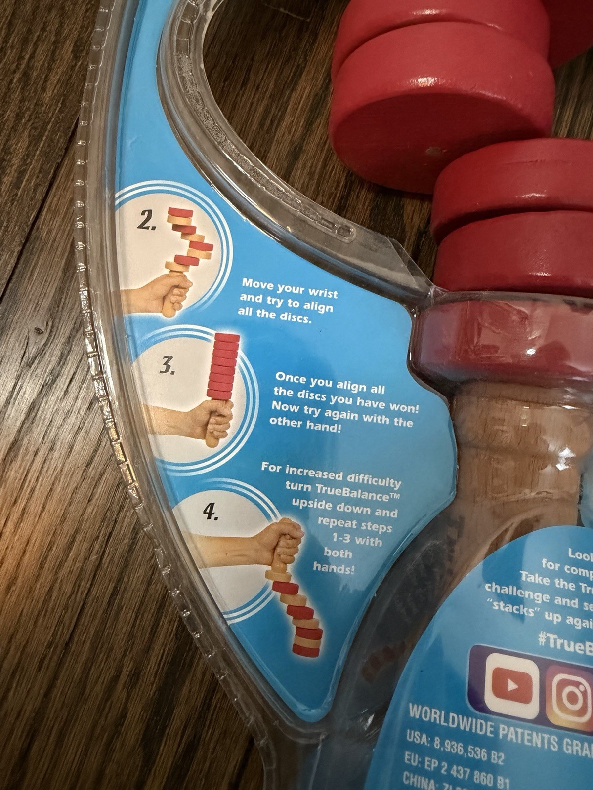 True Balance Handheld Wooden Toy by Excite “STEM” Coordination New/Sealed – Red
