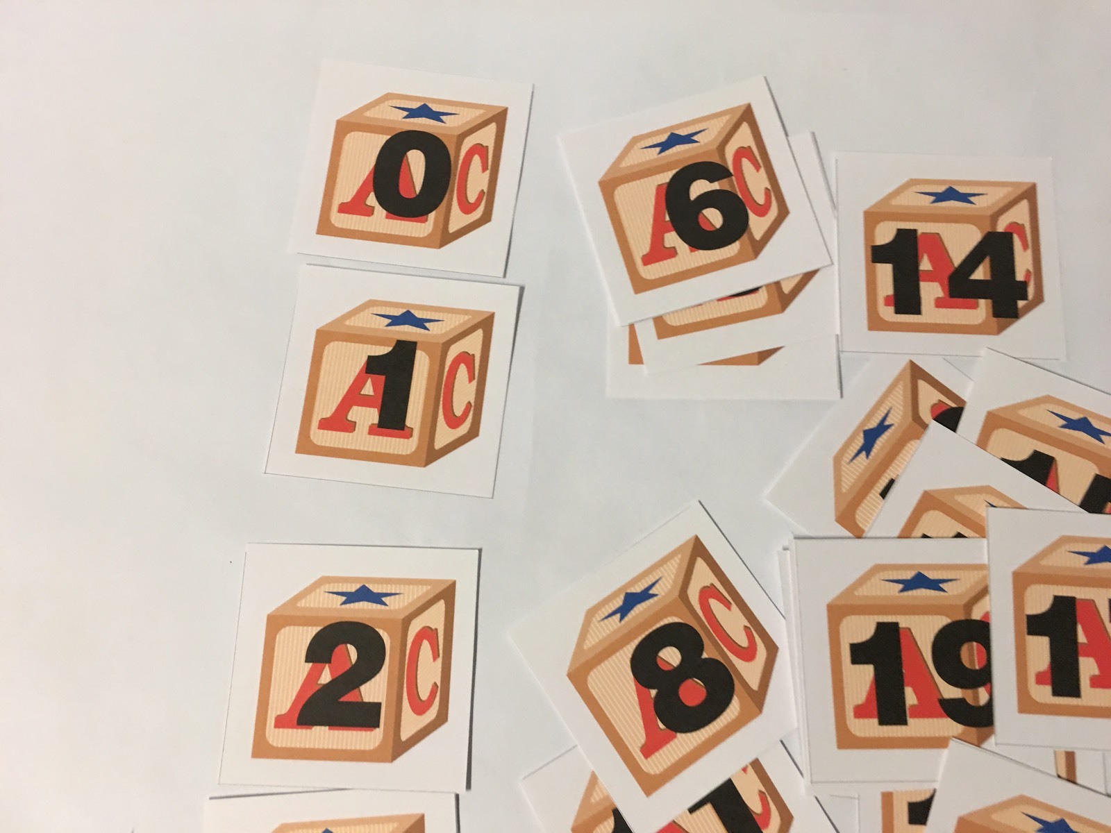 Building Blocks – Numbers 0-31 Pocket Chart – 36 Laminated Picture Cards